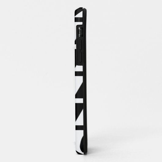 白黒の三角形の幾何形状パターン Case-Mate iPhoneケース (裏面/左)