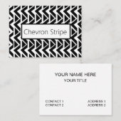 白黒の三角形シェブロンストライプ 名刺 (正面/裏面)