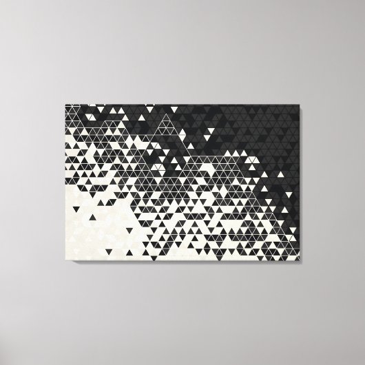 白黒の三角形パターンのキャンバス印刷 キャンバスプリント (正面)