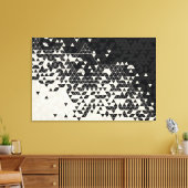 白黒の三角形パターンのキャンバス印刷 キャンバスプリント (インサイチュ (リビング))