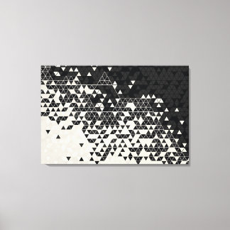 白黒の三角形パターンのキャンバス印刷 キャンバスプリント