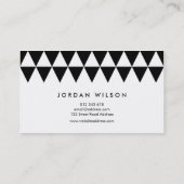 白黒の三角形パターンのジオメトモダンリ 名刺 (裏面)
