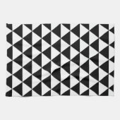 白黒の三角形パターン キッチンタオル (横)