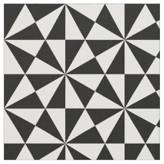 白黒の三角形パターン ファブリック