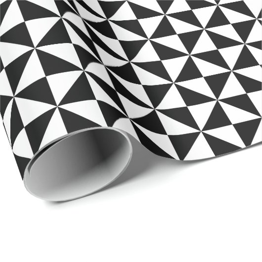 白黒の三角形パターン ラッピングペーパー (ロールコーナー)