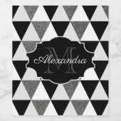 白黒の三角形パターン ワインラベル (シングルラベル)