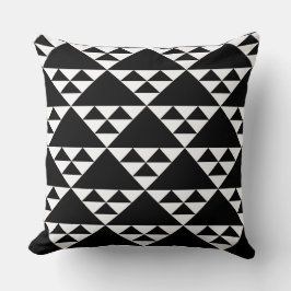 白黒の三角形パターン – 装飾用クッション クッション