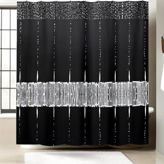 白黒の上品なシャワーカーテンスタイル1 シャワーカーテン