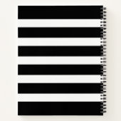 白黒の上品なストライプ ノートブック (裏面)