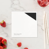 白黒の上品な三角形の結婚披露宴 スタンダードカクテルナプキン (インサイチュ)