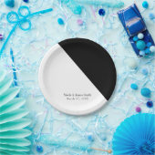 白黒の上品な三角形の結婚披露宴 ペーパープレート (パーティー)