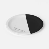 白黒の上品な三角形の結婚披露宴 ペーパープレート (アングル)