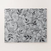 白黒の不可能なフローラつる植物 ジグソーパズル (横)