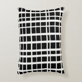 白黒の不均等な格子図形のコントラスト アクセントクッション (正面(垂直))