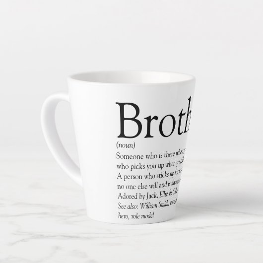 白黒の世界の兄弟の定最高の義 カフェラテマグ (左アングル)