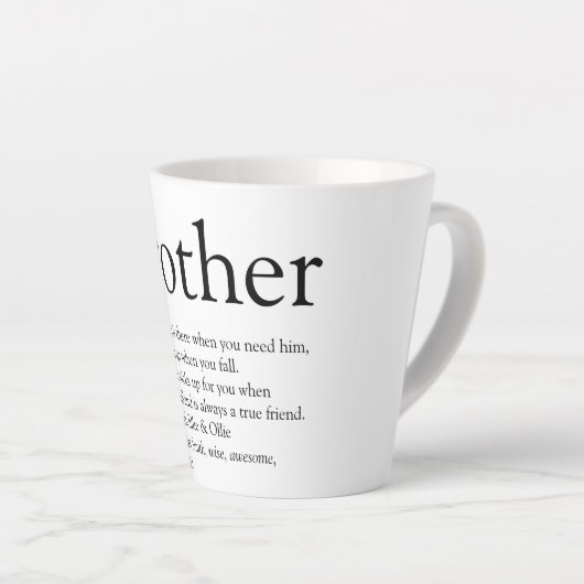 白黒の世界の兄弟の定最高の義 カフェラテマグ (右アングル)