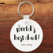 白黒の世界の名最高の前のパパ キーホルダー (正面)