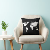 白黒の世界パーソナライズされたマップ クッション (椅子)