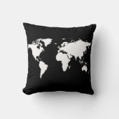 白黒の世界パーソナライズされたマップ クッション (正面)