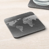 白黒の世界地図 コースター (左側)