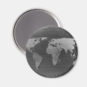 白黒の世界地図 マグネット (正面/裏面)