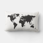 白黒の世界地図 ランバークッション (裏面)