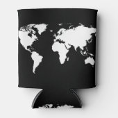 白黒の世界地図 缶クーラー (正面)