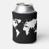 白黒の世界地図 缶クーラー (缶裏面)