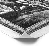 白黒の世界地図(1670) ポスター (角)