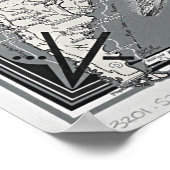 白黒の世界地図Total War Battle Map ポスター (角)