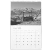 白黒の世界 カレンダー (1月 2026)