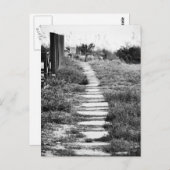 白黒の丘の上のロックパス ポストカード (正面/裏面)