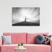 白黒の丘の上の教会 キャンバスプリント (インサイチュ (リビング))