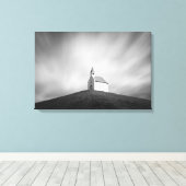 白黒の丘の上の教会 キャンバスプリント (インサイチュ (ウッドフロア))