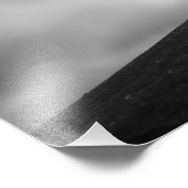 白黒の丘の上の教会 フォトプリント            (角)