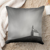 白黒の丘の教会 クッション (ブランケット)