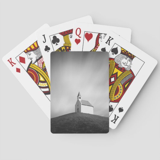白黒の丘の教会 トランプ (裏面)