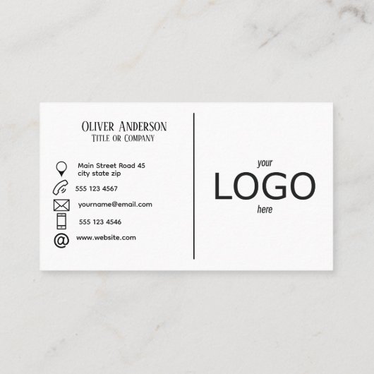 白黒の両面ロゴ 名刺 (裏面)