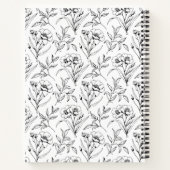 白黒の並んだ花模様 ノートブック (裏面)
