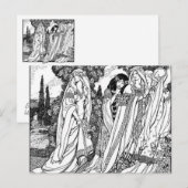 白黒の中世ファッション ポストカード (正面/裏面)