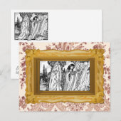 白黒の中世ファッション ポストカード (正面/裏面)