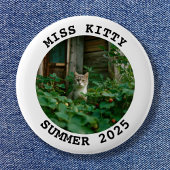 白黒の丸いパーソナライズされたフォトフレーム 缶バッジ