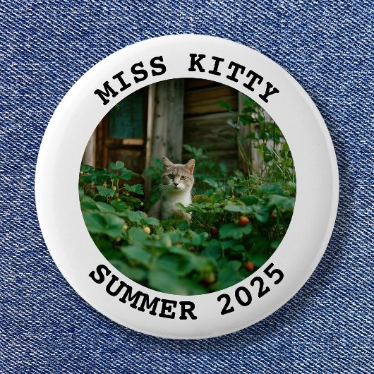 白黒の丸いパーソナライズされたフォトフレーム 缶バッジ