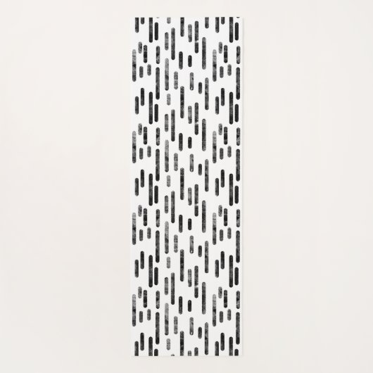 白黒の丸い線のパターン ヨガマット (裏面)