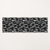 白黒の丸い線のパターン ヨガマット (正面(横))