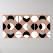 白黒の丸のシームレスなパターン ポスター (正面)