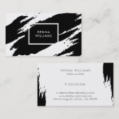 白黒の乱れた筆跡 名刺 (正面/裏面)