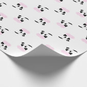 白黒の乳牛または牛の顔 ラッピングペーパー (角)