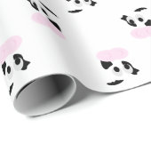 白黒の乳牛または牛の顔 ラッピングペーパー (ロールコーナー)