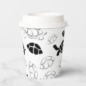 白黒の亀 紙コップ (裏面)